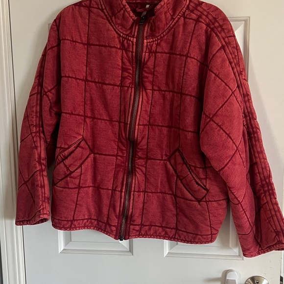 Free People Red Dolman Quilted Jacket Size XS - Picture 3 of 7